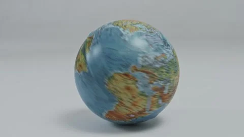 Globe in the form of a world map with continents rotating on its axis Stock Footage 287915471