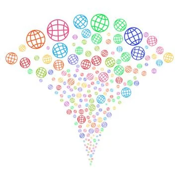 Globe Fountain Stream Stock Illustration