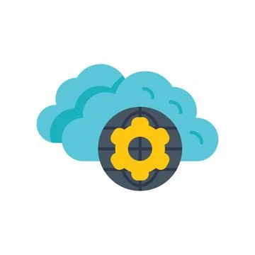 Globe with gear representing cloud computing technology 스톡 일러스트