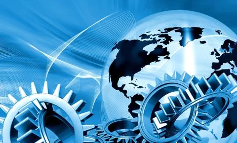 Globe with gears Stock Illustration