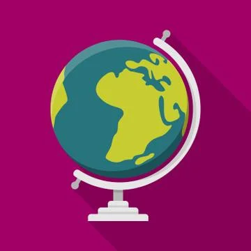 Globe geography flat design vector icon symbol Stock Illustration