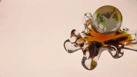 Globe with glass effect glass drops. Stock Footage 136469825