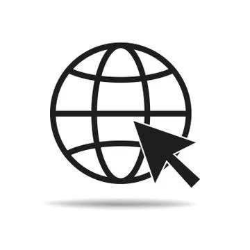 Globe go to web icon. Stock Illustration