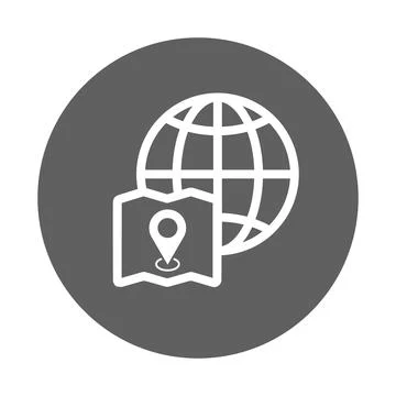 Globe, gps, map icon. Gray vector graphics. Stock Illustration
