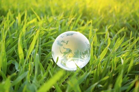 Globe in grass Foto stock