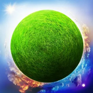 Globe with grass Stock Photos