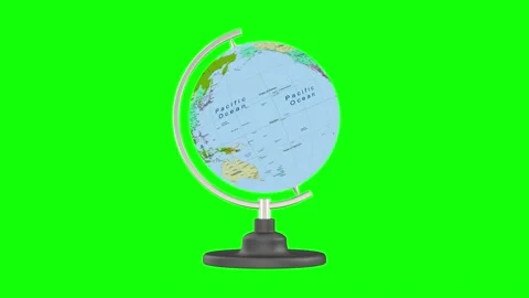 Globe on green background. Isolated 3d render Stock Footage 219301156