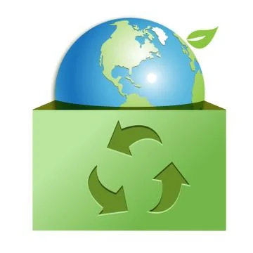 Globe in green box Stock Illustration
