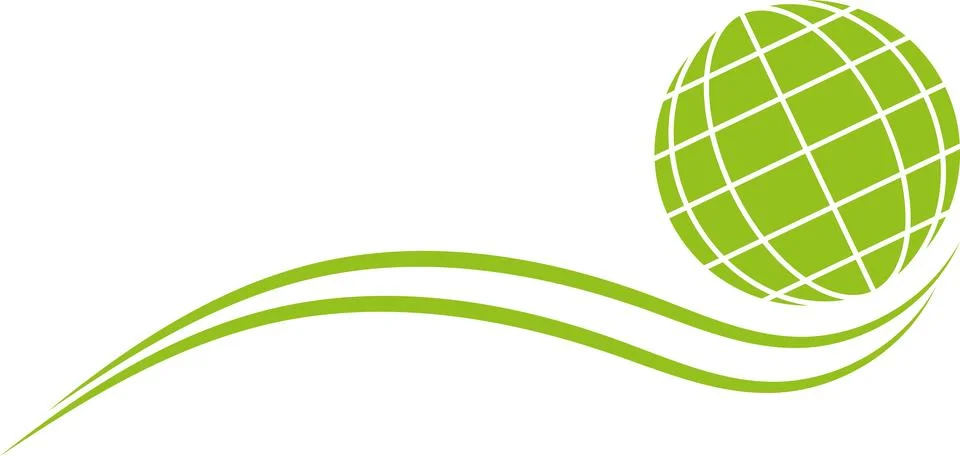Globe in green, globe and waves, background Stock Illustration