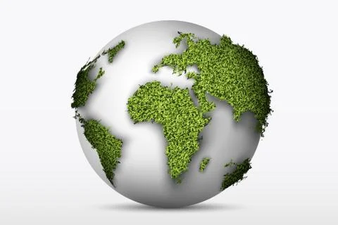 Globe with a green grass Stock Illustration