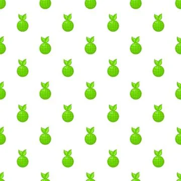 Globe with green leaf pattern, cartoon style Stock Illustration