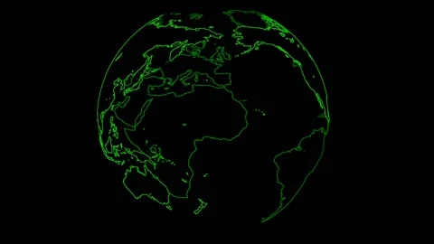 Globe Green Outline Stock Footage 144661633