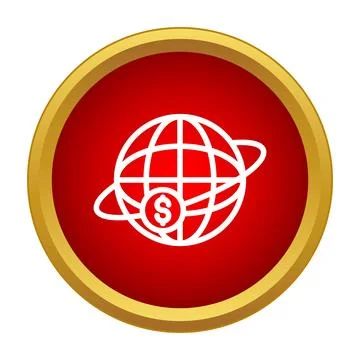 Globe grid with dollar symbol representing global finance Stock Illustration