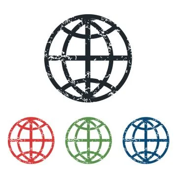 Globe grunge icon set Stockillustratie