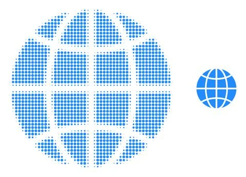 Globe Halftone Dot Icon Stockillustratie