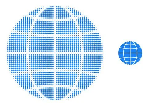 Globe Halftone Dot Icon Stock Illustration