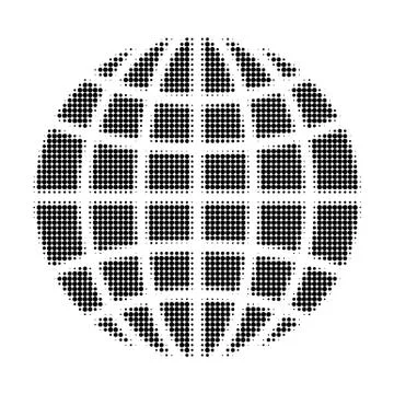 Globe Halftone Dotted Icon 스톡 일러스트