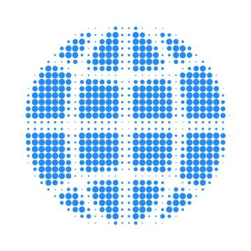 Globe Halftone Dotted Icon Illustrazione stock
