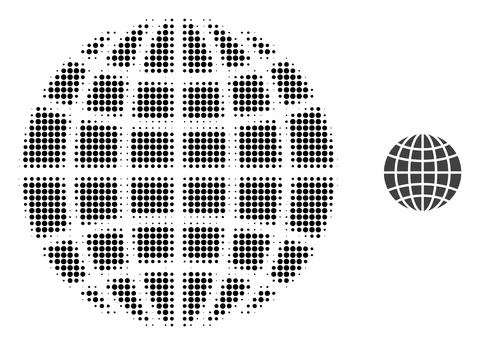 Globe Halftone Dotted Icon Stock Illustration