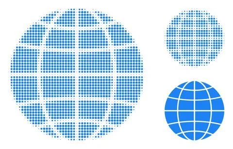 Globe Halftone Dotted Icon Stock Illustration