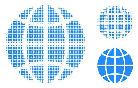Globe Halftone Dotted Icon Stock Illustration