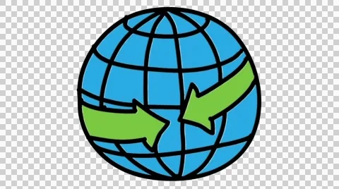 Globe hand drawn color animation with transparent background Stock Footage 44459757