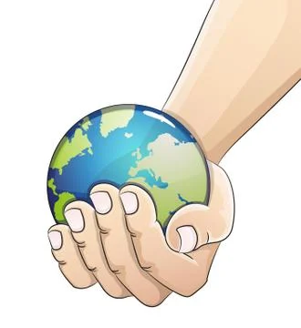 Globe in hand. Earth Day concept Stock Illustration