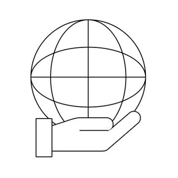 Globe hand holding Illustrazione stock