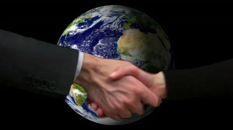Globe with hand shake V2 - HD Stock-Footage 509241