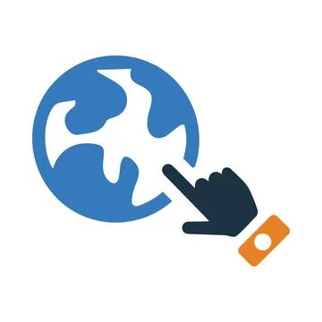 Globe, hand, world, net, globe on hand icon Stock Illustration