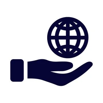 Globe, hand, world, net, globe on hand icon Stock Illustration