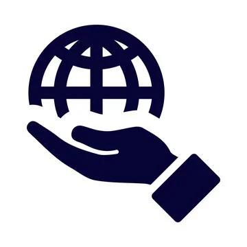 Globe, hand, world, net, globe on hand icon Stock Illustration