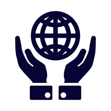 Globe, hand, world, net, globe on hand icon Stock Illustration
