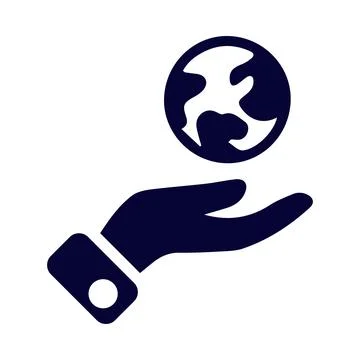 Globe, hand, world, net, globe on hand icon Stock Illustration
