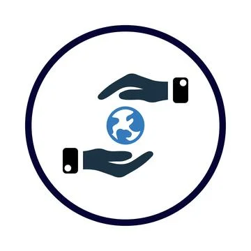 Globe, hand, world, net, globe on hand icon Stock Illustration