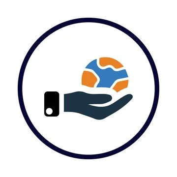 Globe, hand, world, net, globe on hand icon Stock Illustration