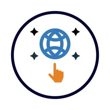 Globe, hand, world, net, globe on hand icon Stock Illustration