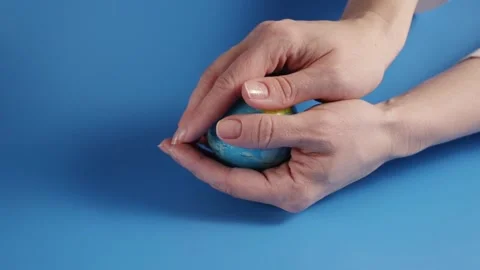 Globe in hands, environmental care, world map, global responsibility Stock Footage 260472004