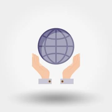 Globe in the hands. Stock Illustration