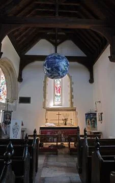 Globe Hanging inside St. Peter and St. Paul Church, West Wittering Stock Photos