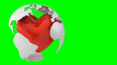 Globe with heart Stock Footage 989672