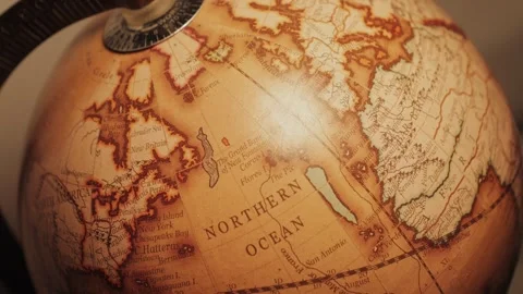 Globe with highlighted continents and oceans for educational purposes. Stock Footage 309519243