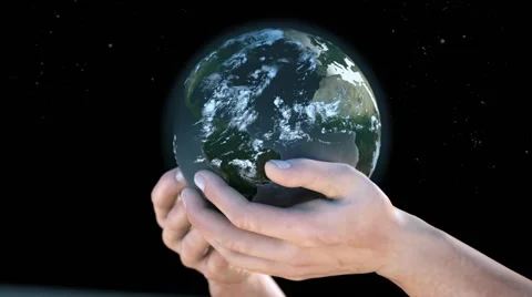 A globe in his hands Video stock 40414486