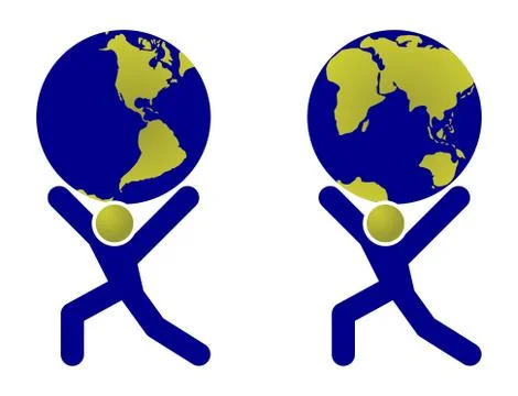 Globe Holding Man Stock Illustration