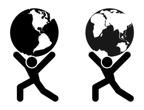 Globe Holding Man Stock Illustration