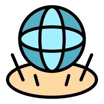 Globe hologram projection icon vector flat Illustrazione stock