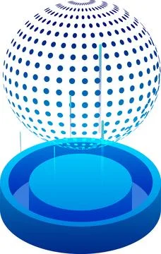 Globe Holographic Display for Virtual World and Artificial Intelligence Ele.. Stock Illustration
