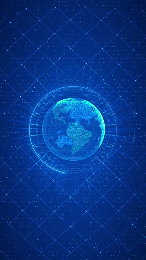 Globe In Hud Interface World map digital tech circuit board Connections Global Stock Footage 313701023