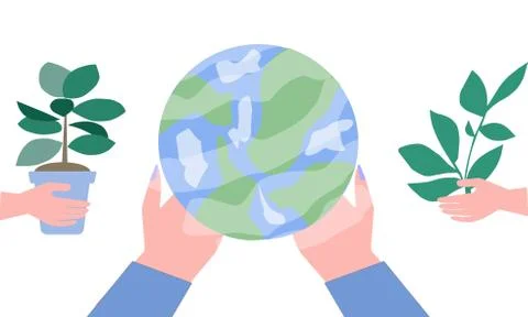 Globe in human hands, the vector graphics Stock Illustration