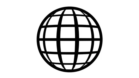 Globe Icon 360. Parallels and Meridians. Stock Footage 74959796